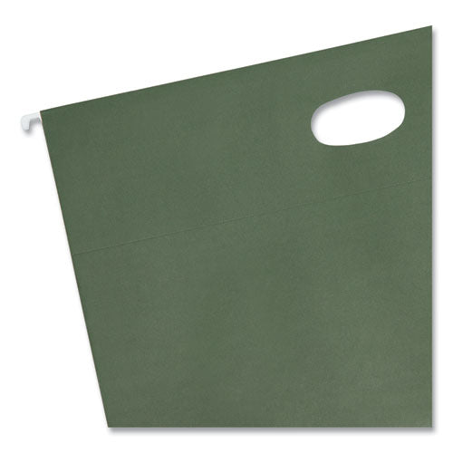 Image of Smead Hanging Pockets with Full-Height Gusset, 1 Section, 3.5" Capacity, Legal Size, Standard Green, 10/Box