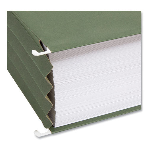 Image of Smead Hanging Pockets with Full-Height Gusset, 1 Section, 3.5" Capacity, Legal Size, Standard Green, 10/Box