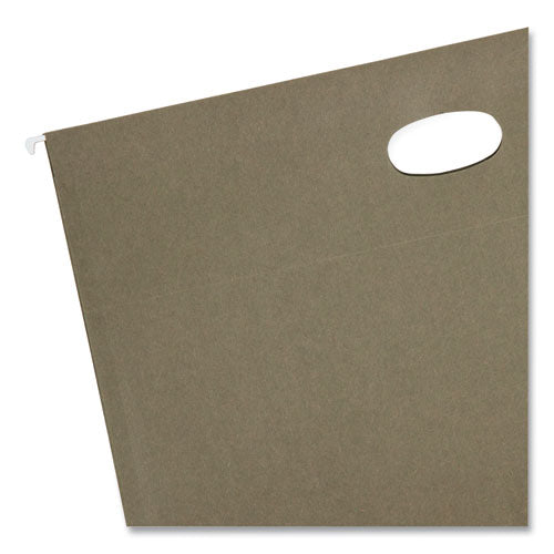 Image of Smead 100% Recycled Hanging Pockets with Full-Height Gusset, 1 Section, 3.5" Capacity, Legal Size, Standard Green, 10/Box