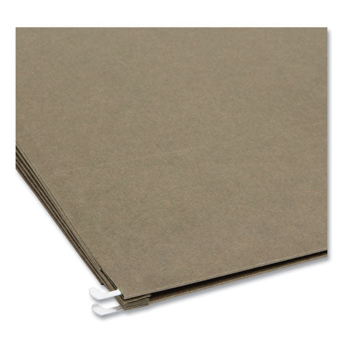 Image of Smead 100% Recycled Hanging Pockets with Full-Height Gusset, 1 Section, 3.5" Capacity, Legal Size, Standard Green, 10/Box