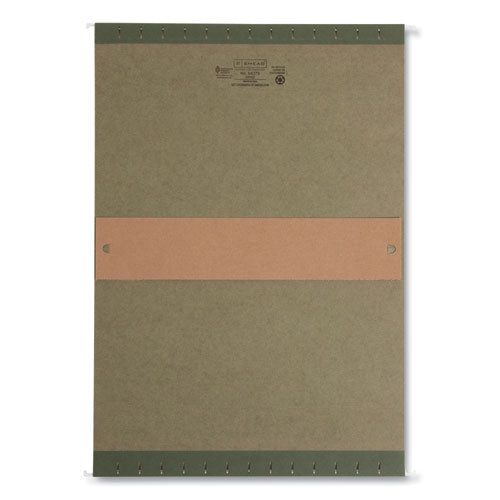 Image of Smead Box Bottom Hanging File Folders, 3" Capacity, Legal Size, Standard Green, 25/Box