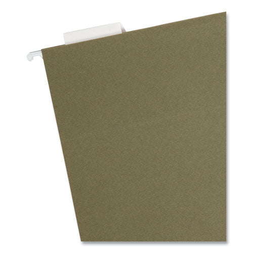 Image of Smead 100% Recycled Hanging File Folders, Letter Size, 1/5-Cut Tabs, Standard Green, 25/Box
