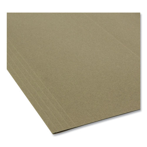 Image of Smead 100% Recycled Hanging File Folders, Letter Size, 1/5-Cut Tabs, Standard Green, 25/Box