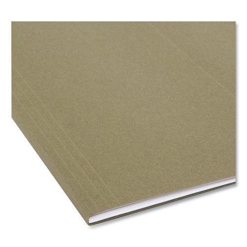Image of Smead 100% Recycled Hanging File Folders, Letter Size, 1/5-Cut Tabs, Standard Green, 25/Box