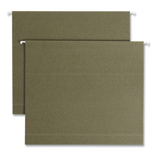 Image of Smead Box Bottom Hanging File Folders, 2" Capacity, Letter Size, Standard Green, 25/Box