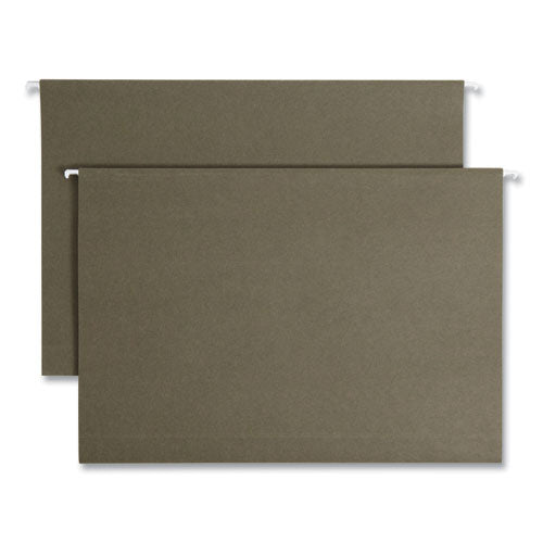 Image of Smead Box Bottom Hanging File Folders, 2" Capacity, Legal Size, Standard Green, 25/Box