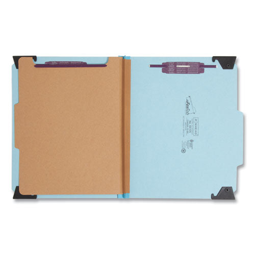 Image of Smead FasTab Hanging Pressboard Classification Folders, 1 Divider, Letter Size, Blue