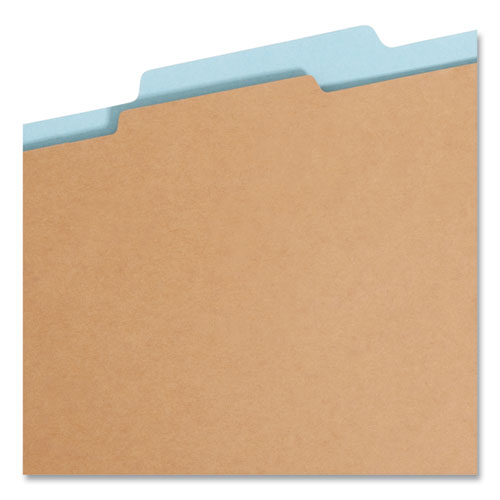 Image of Smead FasTab Hanging Pressboard Classification Folders, 1 Divider, Letter Size, Blue