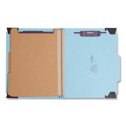 Image of Smead FasTab Hanging Pressboard Classification Folders, 2 Dividers, Letter Size, Blue