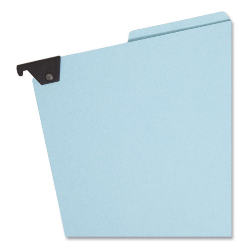 Image of Smead FasTab Hanging Pressboard Classification Folders, 2 Dividers, Letter Size, Blue
