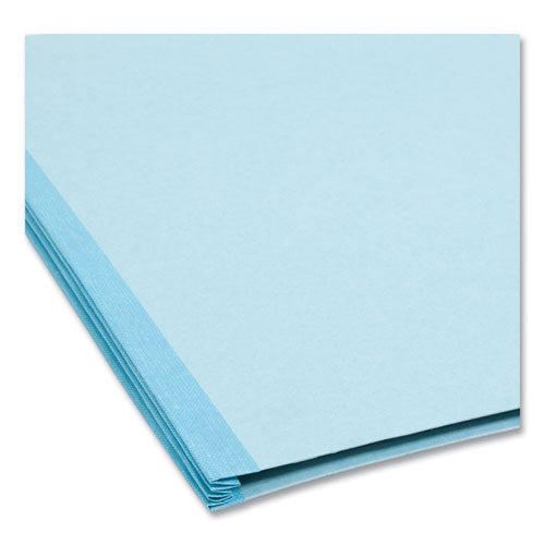 Image of Smead FasTab Hanging Pressboard Classification Folders, 2 Dividers, Legal Size, Blue