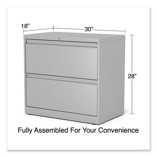 Image of Alera® Lateral File, 2 Legal/Letter-Size File Drawers, Light Gray, 30" x 18.63" x 28"