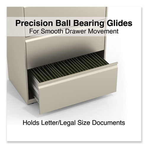 Image of Alera® Lateral File, 4 Legal/Letter-Size File Drawers, Putty, 30" x 18.63" x 52.5"
