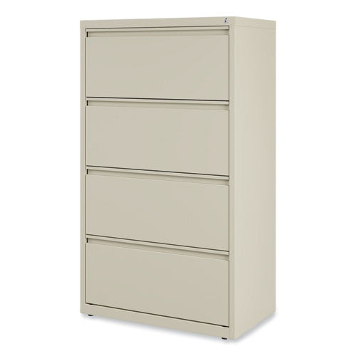 Image of Alera® Lateral File, 4 Legal/Letter-Size File Drawers, Putty, 30" x 18.63" x 52.5"