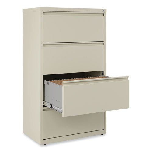 Image of Alera® Lateral File, 4 Legal/Letter-Size File Drawers, Putty, 30" x 18.63" x 52.5"