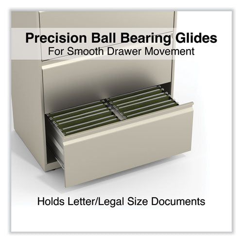 Image of Alera® Lateral File, 4 Legal/Letter-Size File Drawers, Putty, 30" x 18.63" x 52.5"