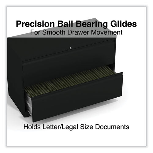 Image of Alera® Lateral File, 2 Legal/Letter-Size File Drawers, Black, 42" x 18.63" x 28"
