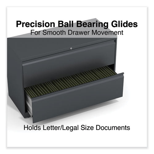 Image of Alera® Lateral File, 2 Legal/Letter-Size File Drawers, Charcoal, 42" x 18.63" x 28"