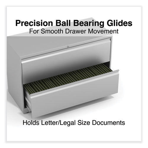 Image of Alera® Lateral File, 2 Legal/Letter-Size File Drawers, Light Gray, 42" x 18.63" x 28"