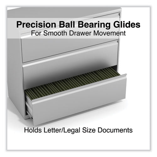 Image of Alera® Lateral File, 3 Legal/Letter/A4/A5-Size File Drawers, Light Gray, 42" x 18.63" x 40.25"
