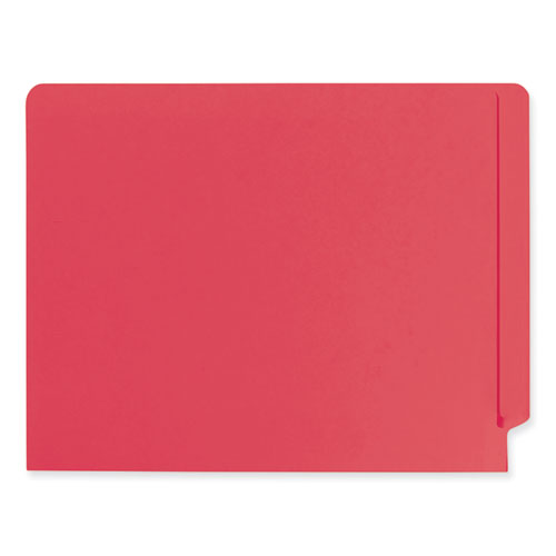 Image of Smead Heavyweight Colored End Tab Fastener Folders, 0.75" Expansion, 2 Fasteners, Letter Size, Red Exterior, 50/Box