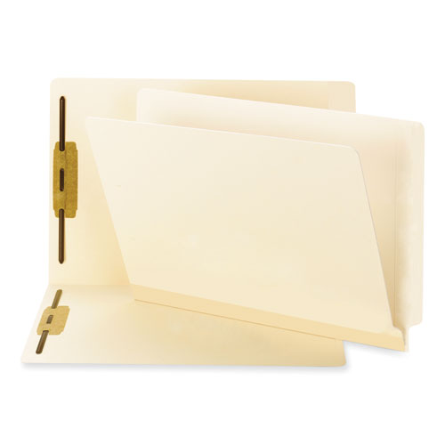 Image of Smead TUFF Laminated Fastener Folders with Reinforced Tab, 0.75" Expansion, 2 Fasteners, Letter Size, Manila Exterior, 50/Box