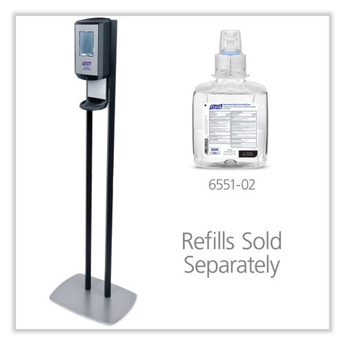 Image of PURELL® Cs6 Hand Sanitizer Floor Stand With Dispenser, 1,200 Ml, 13.5 X 5 X 28.5, Graphite/silver