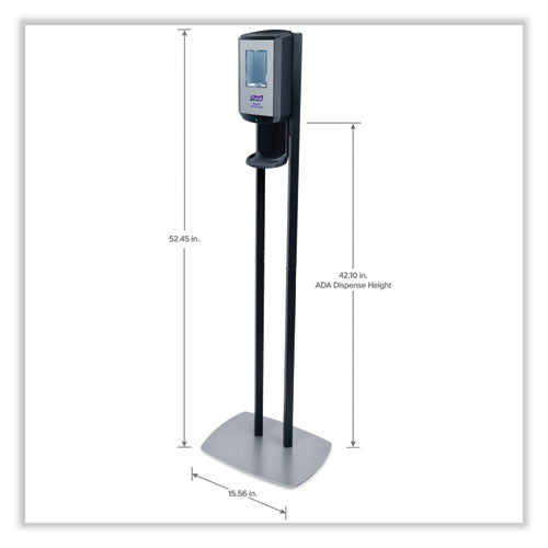 Image of PURELL® Cs6 Hand Sanitizer Floor Stand With Dispenser, 1,200 Ml, 13.5 X 5 X 28.5, Graphite/silver