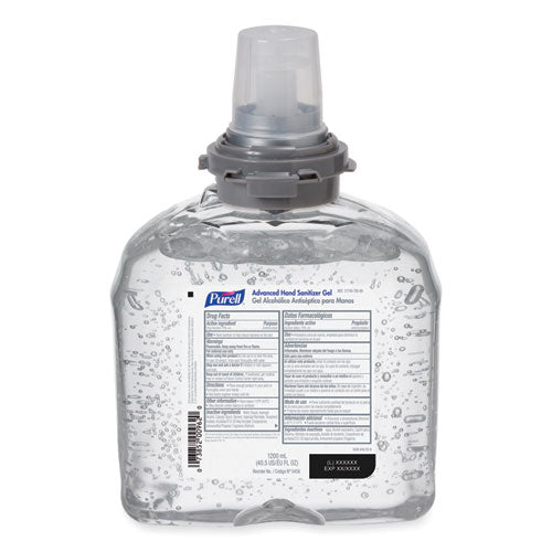 Image of PURELL® Advanced Hand Sanitizer TFX Refill, Gel, 1,200 mL, Unscented, 4/Carton