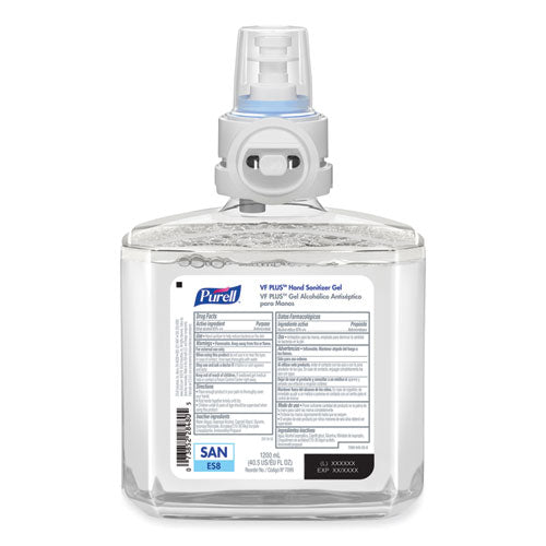 Image of PURELL® Vf Plus Hand Sanitizer Gel, 1,200 Ml Refill Bottle, Fragrance-Free, For Es8 Dispensers, 2/Carton