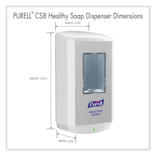 Image of PURELL® Cs8 Soap Dispenser, 1,200 Ml, 5.79 X 3.93 X 10.31, White