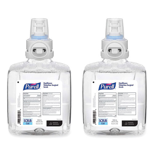 Image of PURELL® Waterless Surgical Scrub Gel Hand Sanitizer, 1,200 Ml Refill Bottle, Fragrance-Free, For Cs-8 Dispenser, 2/carton