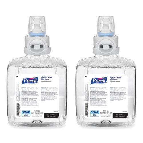Image of PURELL® Professional HEALTHY SOAP Mild Foam Refill, For CS8 Dispensers, Fragrance-Free, 1,200 mL, 2/Carton