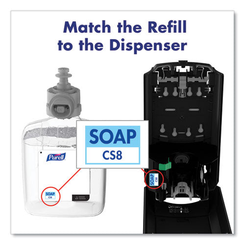 Image of PURELL® Healthcare HEALTHY SOAP 0.5% PCMX Antimicrobial Foam Refill, For CS8 Dispensers, Light Floral Scent, 1,200 mL, 2/Carton