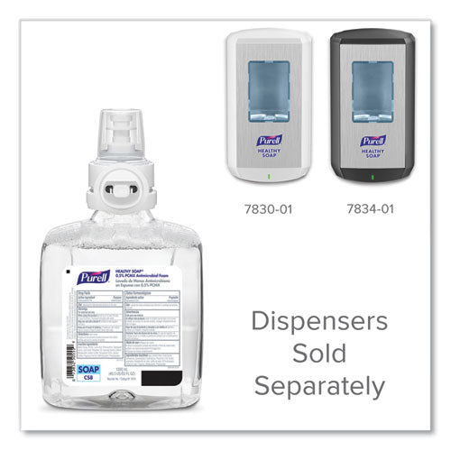 Image of PURELL® Healthcare HEALTHY SOAP 0.5% PCMX Antimicrobial Foam Refill, For CS8 Dispensers, Light Floral Scent, 1,200 mL, 2/Carton