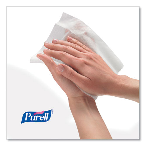 Image of PURELL® Hand Sanitizing Wipes Alcohol Formula, 6 x 7, Unscented, White, 175/Canister, 6 Canisters/Carton