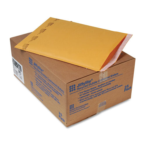 Image of Sealed Air Jiffylite Self-Seal Bubble Mailer, #6, Barrier Bubble Air Cell Cushion, Self-Adhesive Closure, 12.5 x 19, Brown Kraft, 25/CT