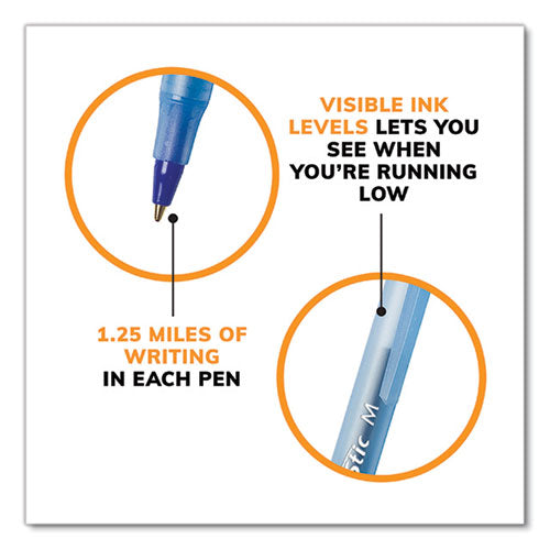 Image of BIC® Round Stic Xtra Life Ballpoint Pen, Stick, Medium 1 mm, Blue Ink, Translucent Blue Barrel, 500/Pack