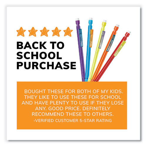 Image of BIC® Xtra-Smooth Bright Edition Mechanical Pencils, 0.7 mm, HB (#2), Black Lead, Assorted Barrel Colors, 24/Pack, 6 Packs/Carton