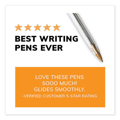 Image of BIC® Cristal Xtra Smooth Ballpoint Pen, Stick, Medium 1 mm, Blue Ink, Clear Barrel, 144/Pack