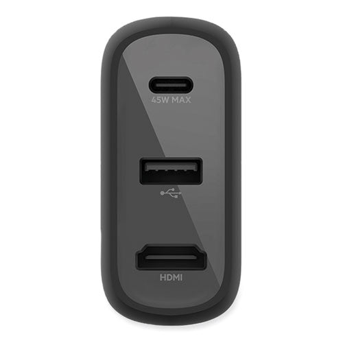 Image of Belkin® Connect 46.5W Multi-Port Power Hub for USB-C Laptop or Nintendo Switch, 3 Ports, Black
