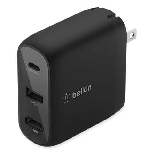 Image of Belkin® Connect 46.5W Multi-Port Power Hub for USB-C Laptop or Nintendo Switch, 3 Ports, Black