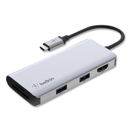 Image of Belkin® Connect 5-in-1 Multiport Adapter Hub, Gray