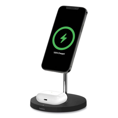 Image of Belkin® BOOST CHARGE Pro 2-in-1 Wireless Charger Stand, 15 W, Black