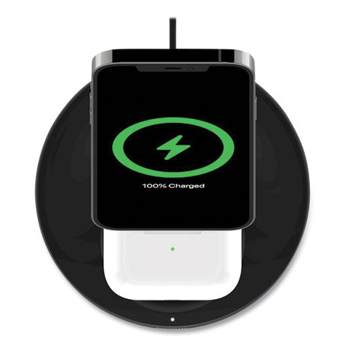 Image of Belkin® BOOST CHARGE Pro 2-in-1 Wireless Charger Stand, 15 W, Black