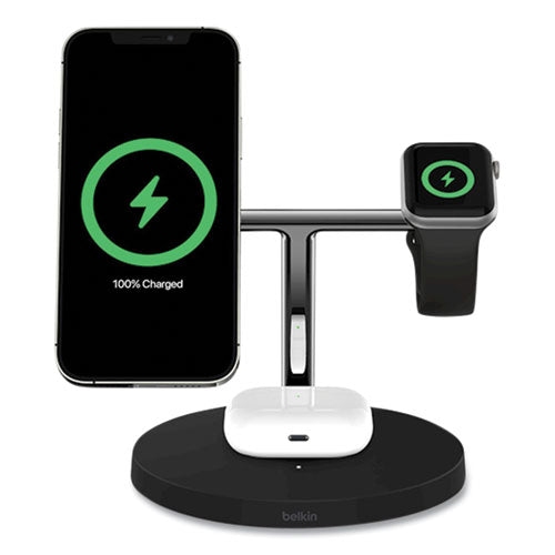 Image of Belkin® BOOST CHARGE Pro 3-in-1 Wireless Charger, 15 W, Black