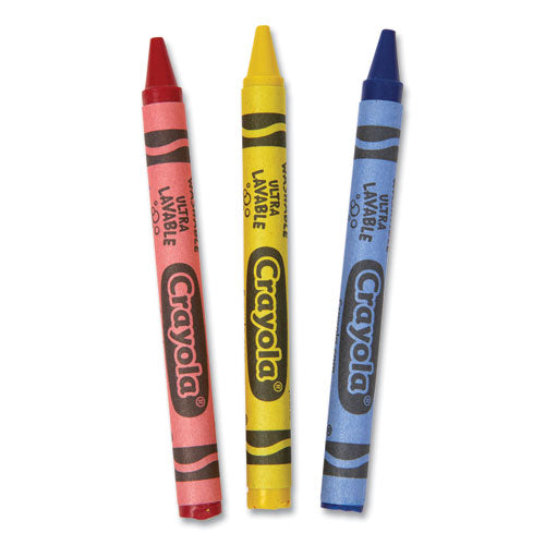 Image of Crayola® Washable Crayons, Blue, Red, Yellow 3/Pack, 360 Packs/Carton