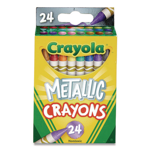 Image of Crayola® Metallic Crayons, Assorted, 24/Pack
