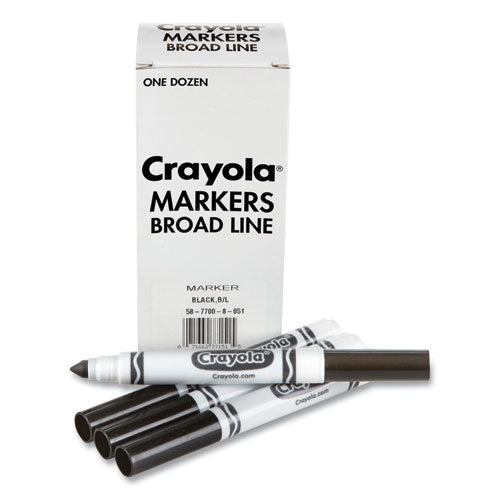 Image of Crayola® Bulk Broad Line Marker, Broad Bullet Tip, Black, 12/Box