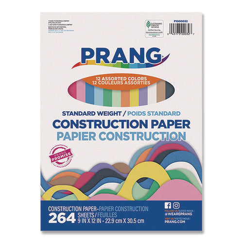 Image of Prang® Construction Paper, 9 x 12, Assorted Colors, 264/Pack